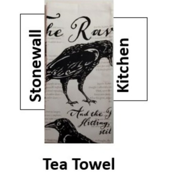 ❤️NWT STONEWALL KITCHEN TEA DISH TOWEL "THE RAVEN" HALLOWEEN DECOR - Picture 1 of 8